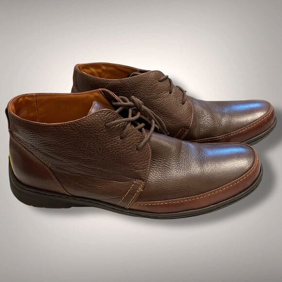 Men's 12M JOHNSTON & MURPHY Brown Leather Chukka Boots Excellent Condition - Picture 3 of 14